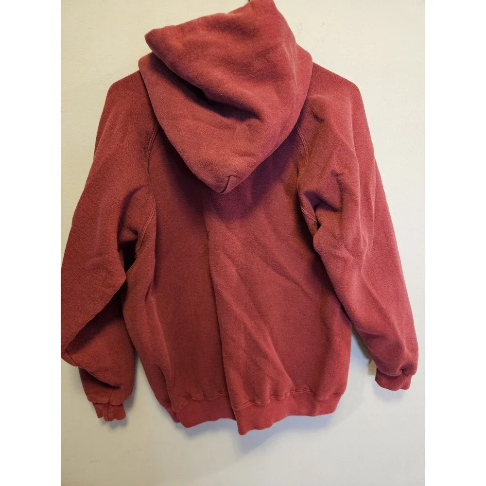 Vintage Adidas Trefoil Hoodie Men’s Small Burgundy Faded Embroidered Logo Y2K